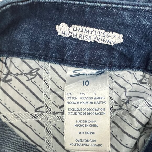 Seven7 Women's Tummyless High Rise Stretch Dark Wash Classic Skinny Jeans Sz 10 - Picture 14 of 16